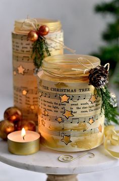Christmas carols candle